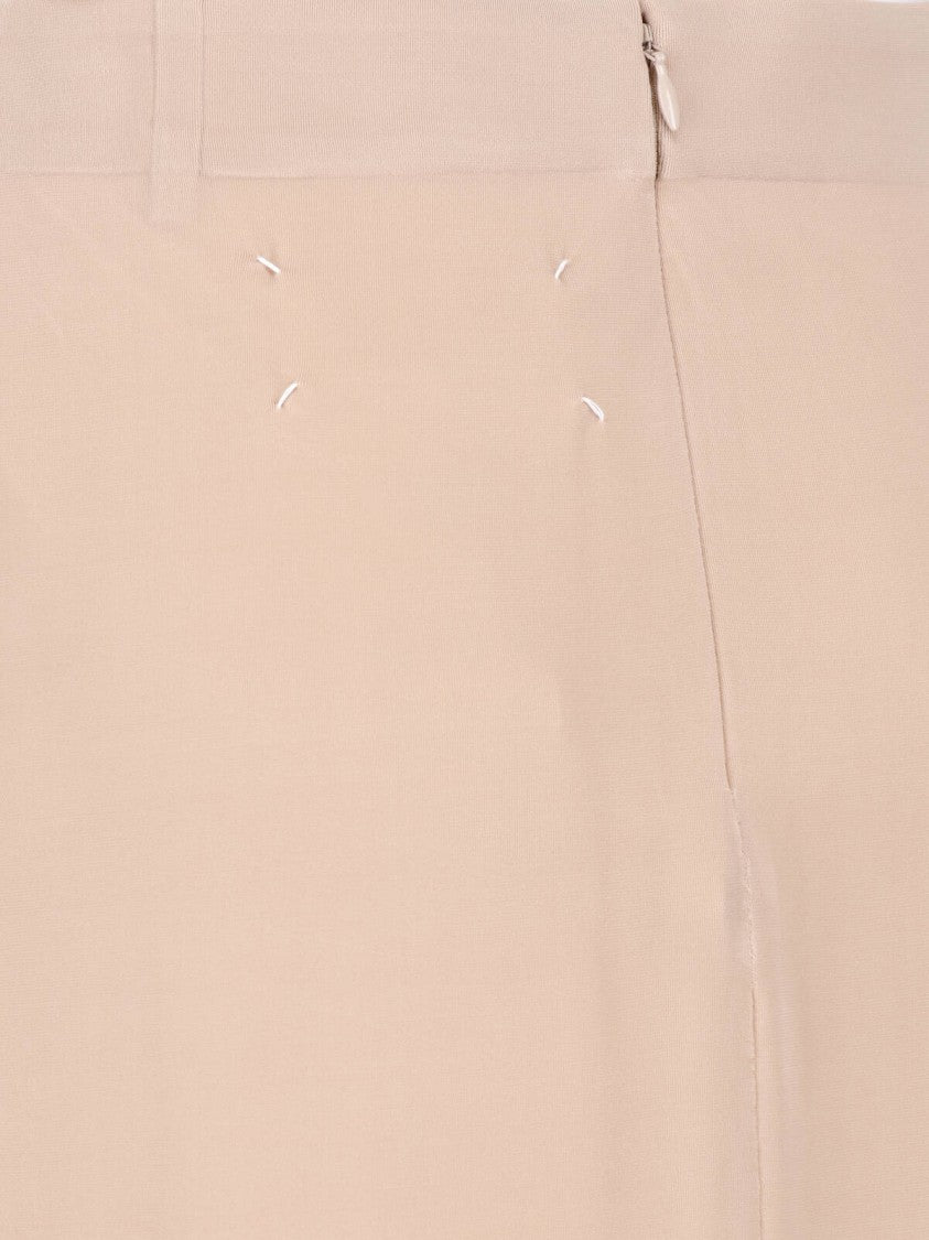 Maison Margiela Light Pink Four Stitches Minimalist Midi Skirt