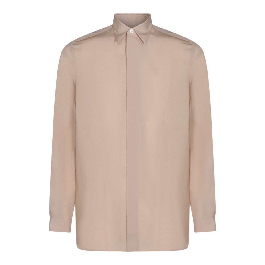 Lardini Sandy Beige Casual Shirt With Traditional Collar And Buttoned Cuffs