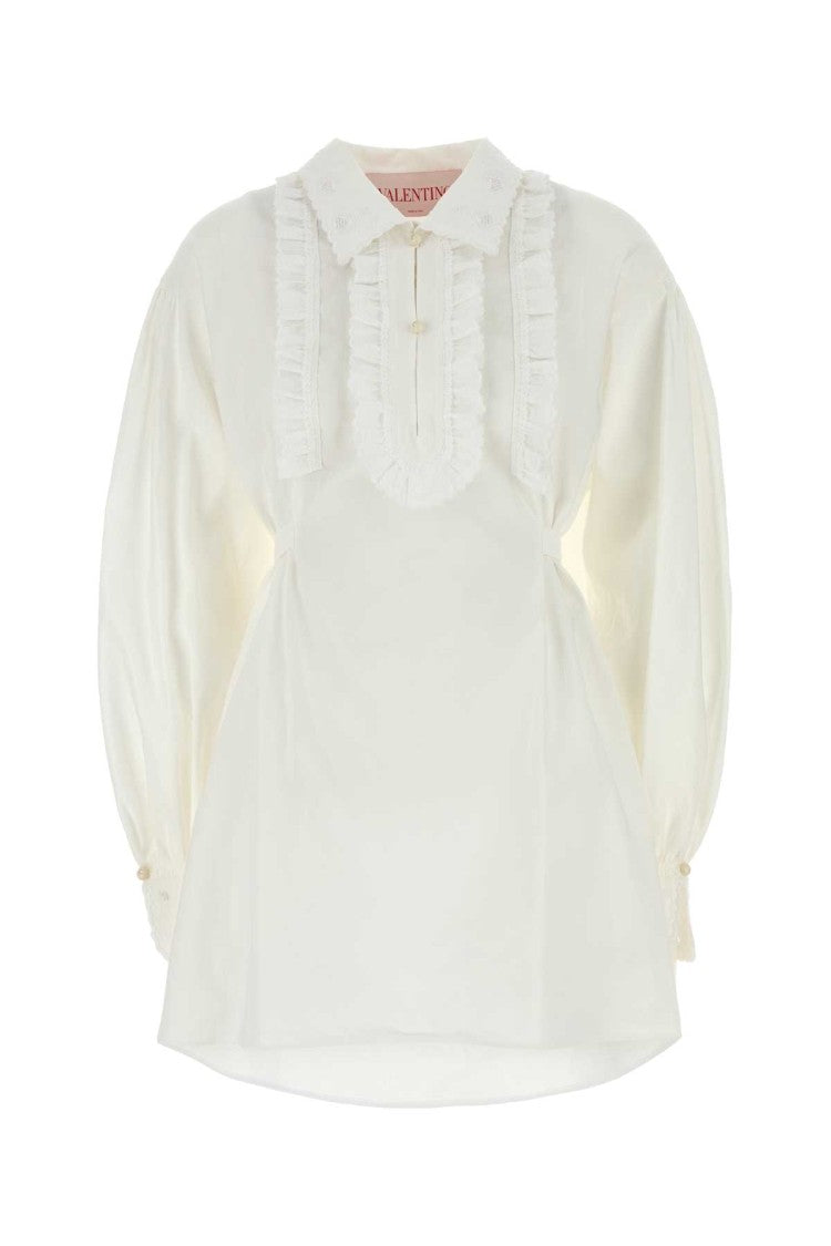 Valentino Garavani White Cotto Blend Shirt Dress