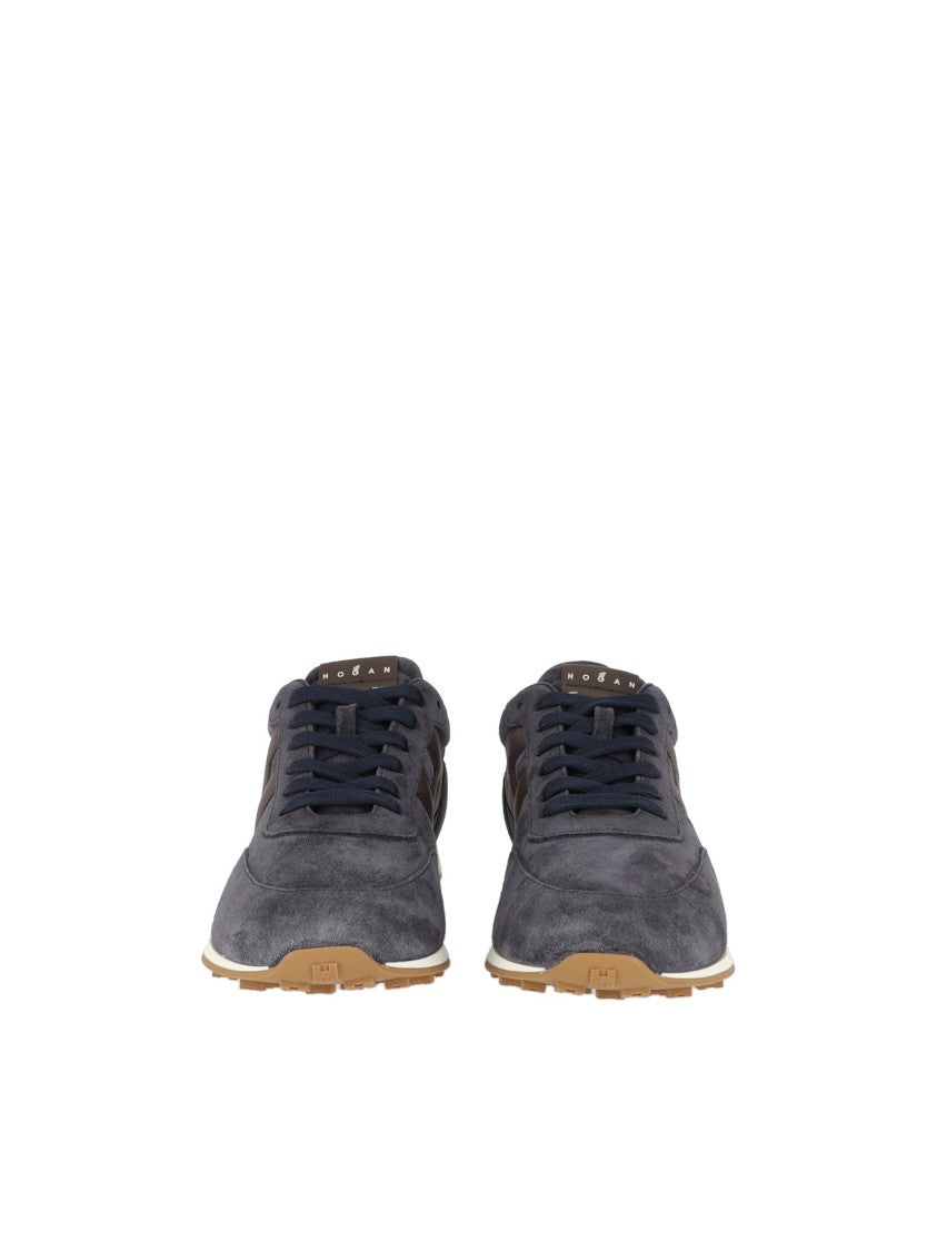 Hogan Grey H699 Suede Low-Top Sneakers