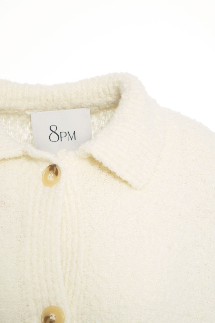 8Pm Textured Wool Blend Cardigan 'Ambrosia'