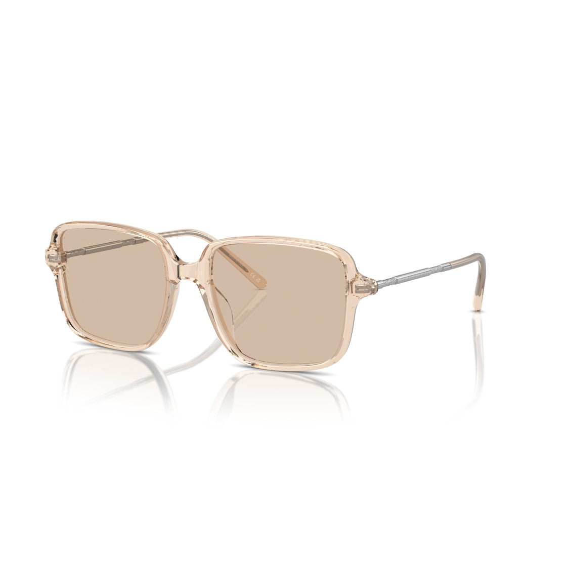 Brunello Cucinelli 0Bc3001 Translucent Acetate Square Sunglasses With Metallic Accents