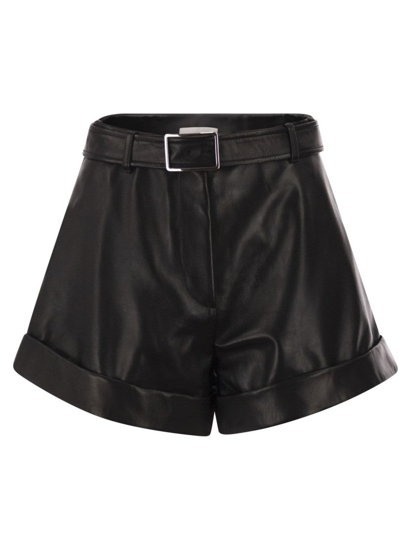 Sportmax Spxvasaio - Leather Bermuda Shorts