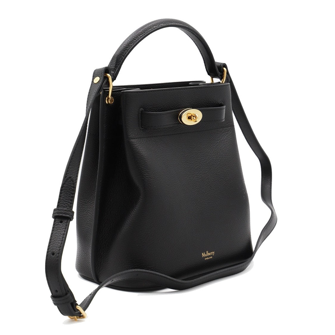 Mulberry Black Leather Islington Bucket Satchel