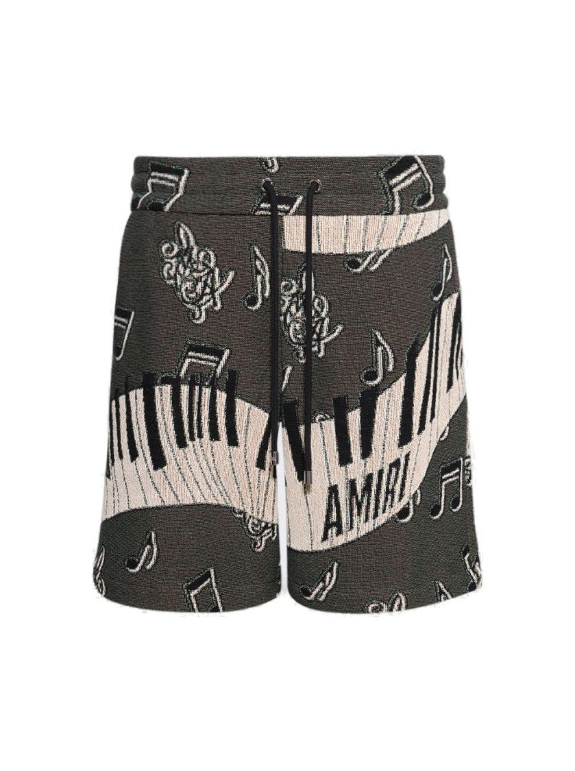 Amiri Piano Keys Tapestry Short Black