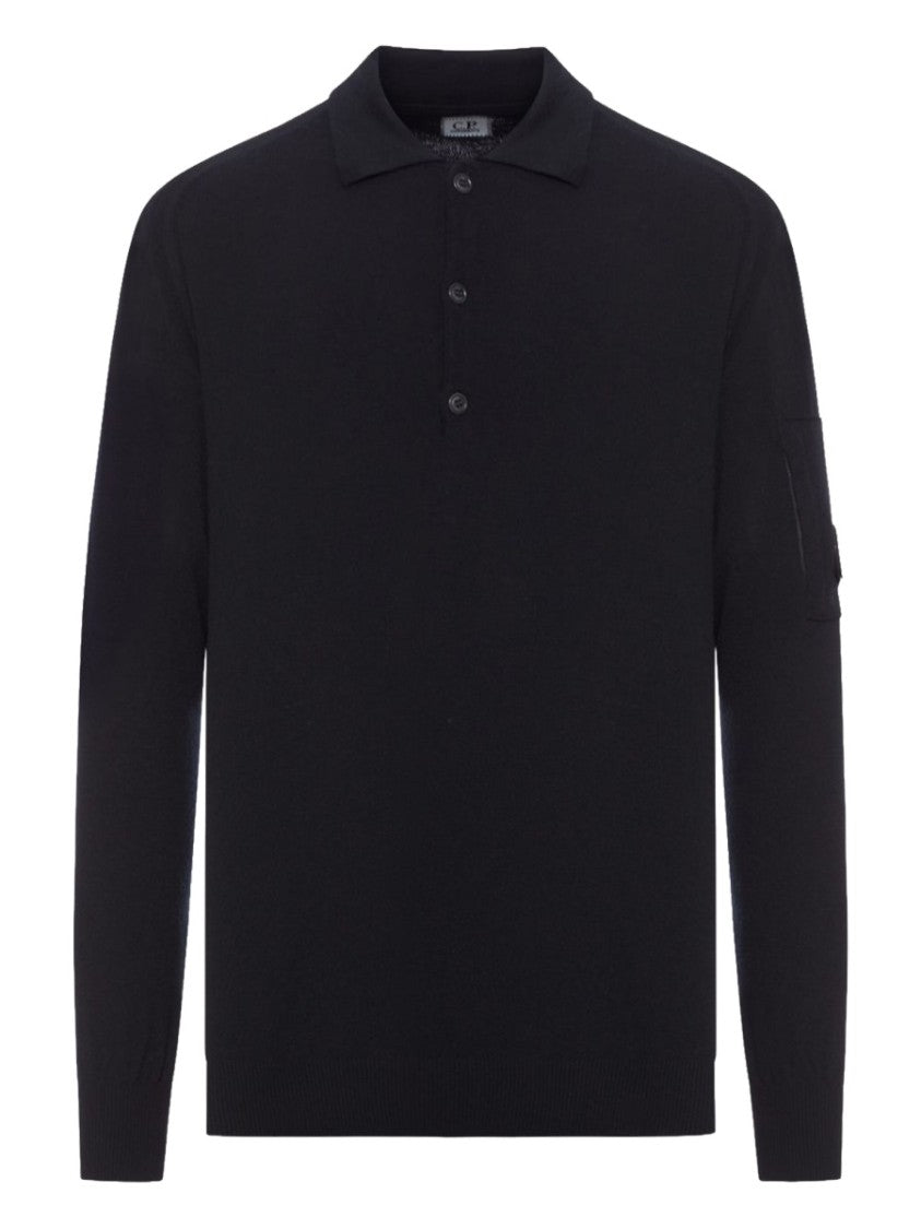 C.P. Company Brown Long-Sleeved Wool Polo Shirt