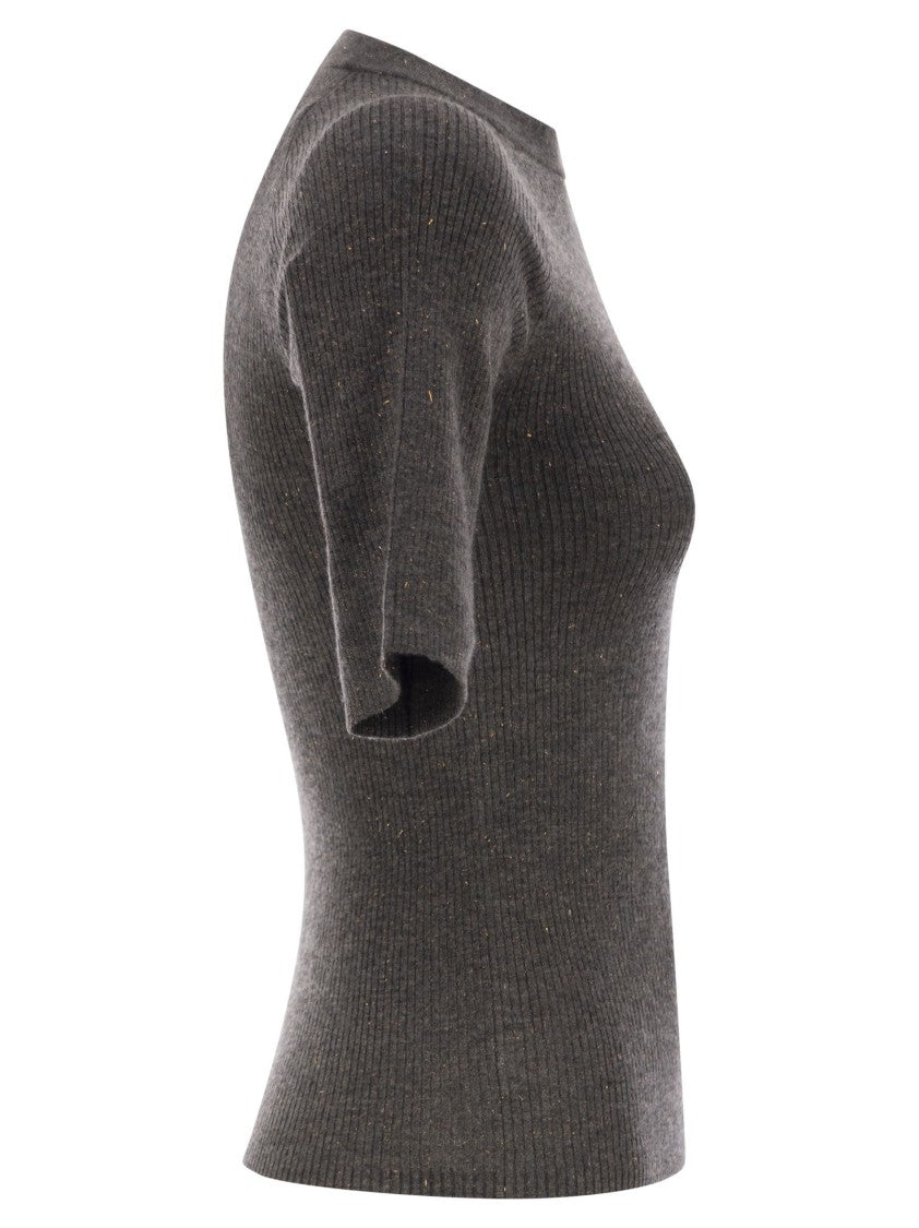 Brunello Cucinelli Sparkling Ribbed Cashmere Sweater