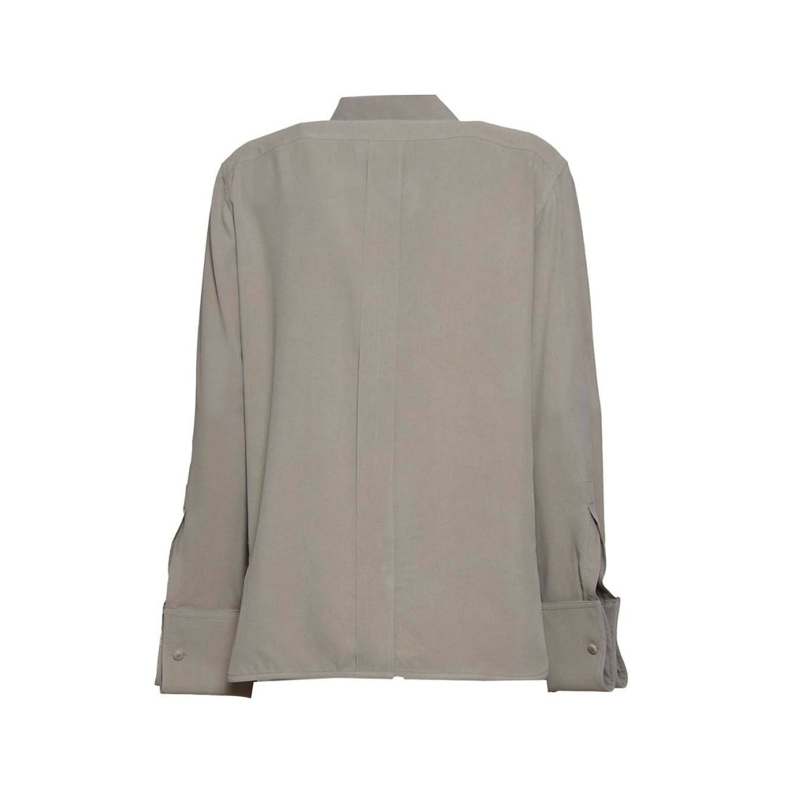 Max Mara Candia Classic Shirt In Dove Gray Silk Canvas