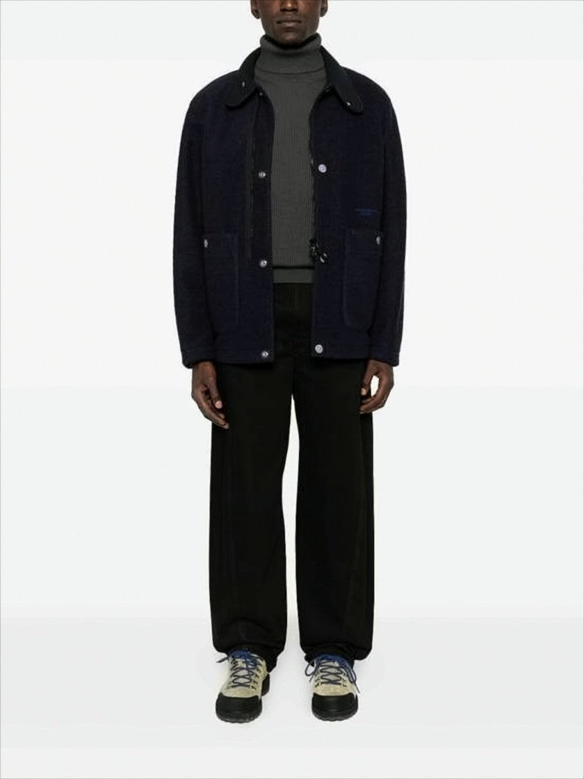 Stone Island Ribbed Knit Turtleneck Sweater With Compass Logo