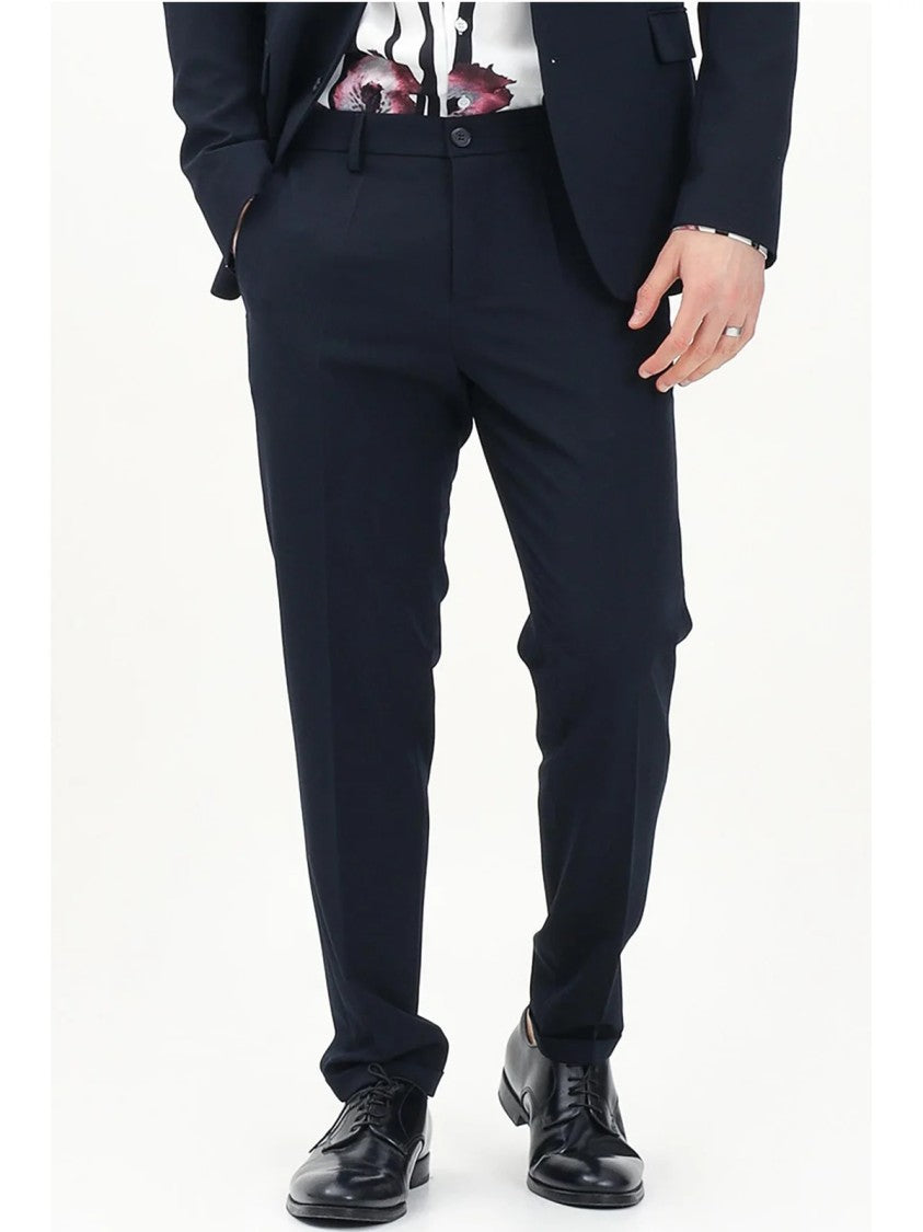 Patrizia Pepe Tailored Blue Trousers With Classic Design And Fluid Drape