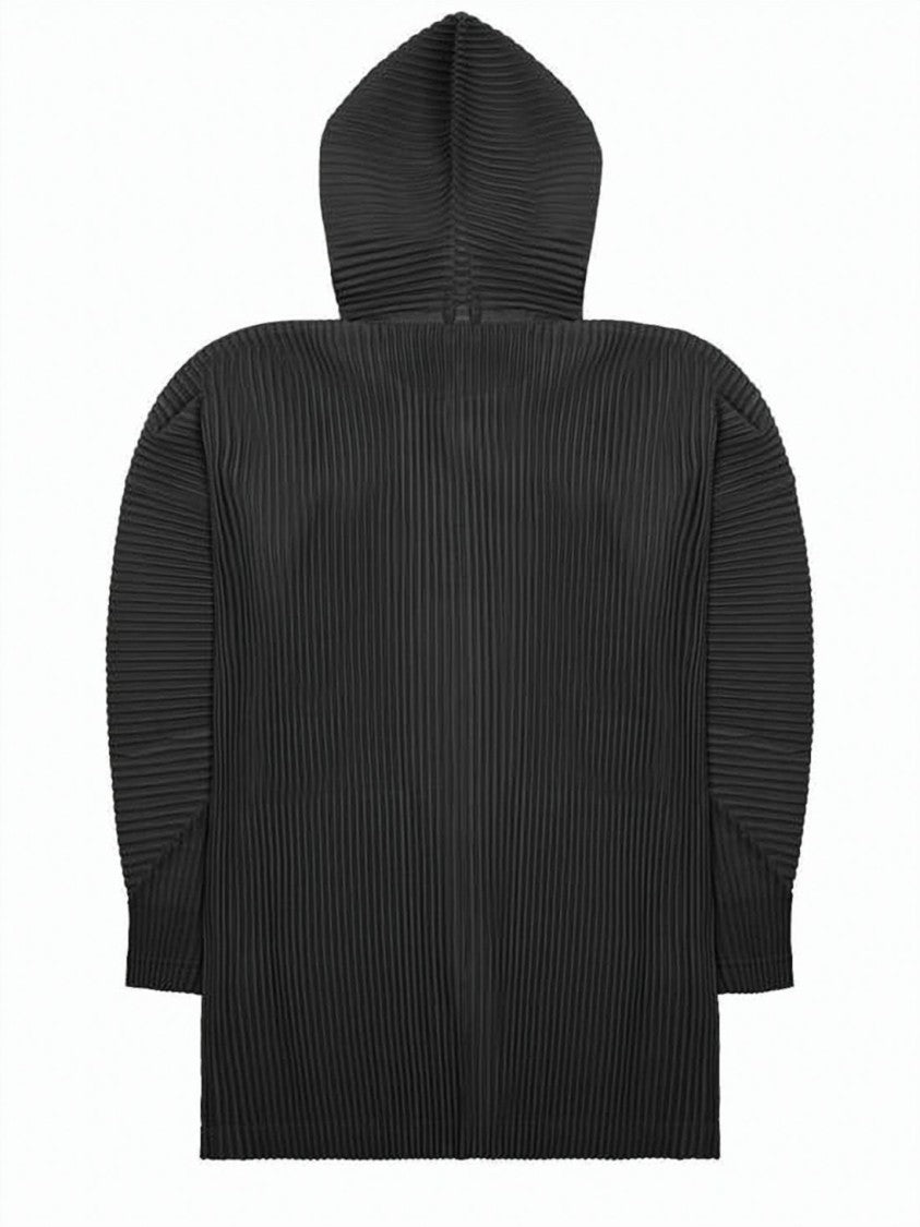 Homme Plissé Issey Miyake Architectural Black Pleated Hoodie