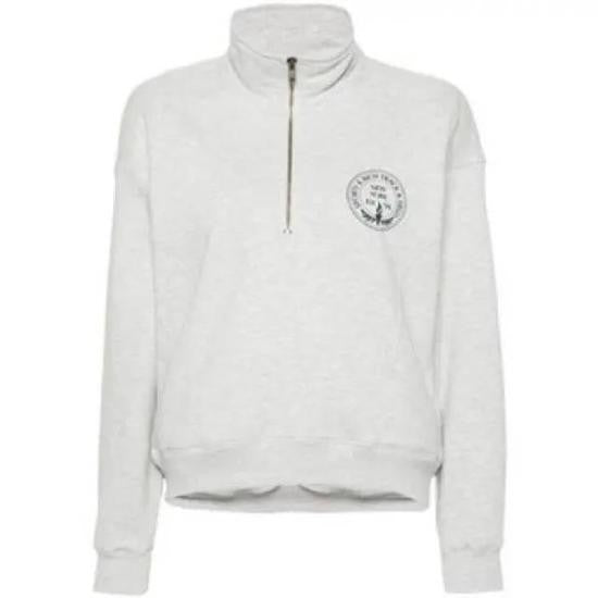 Sporty And Rich Half-Zip Long Sleeve Pullover With High Collar