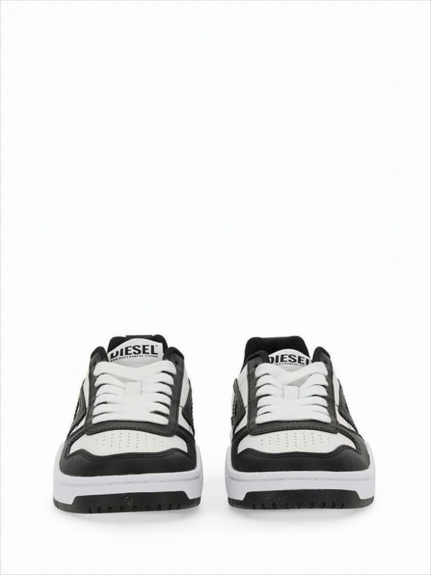 Diesel Low-Top White Sneakers With Perforated Detailing