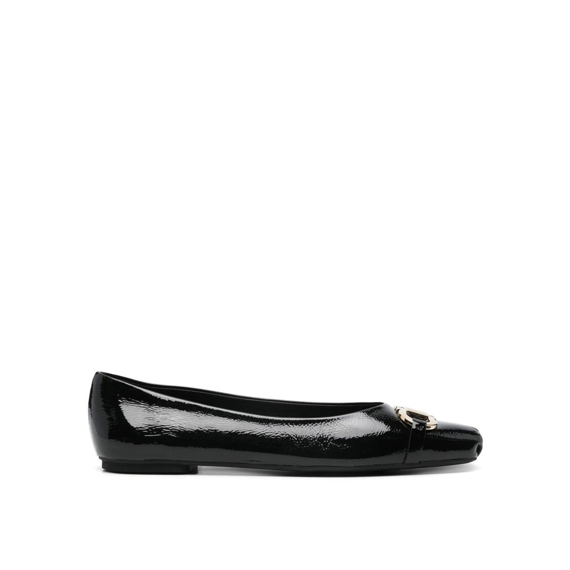 Salvatore Ferragamo Calf Leather Gancini-Buckle Ballerina Flats
