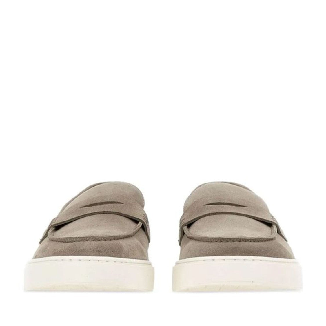 Doucal's Beige Penny Strap Calf Leather Loafers