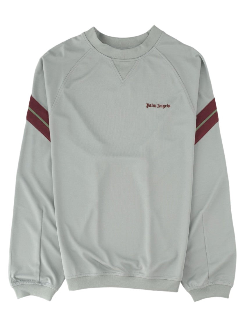 Palm Angels Light Grey Crew Neck Cotton Sweatshirt