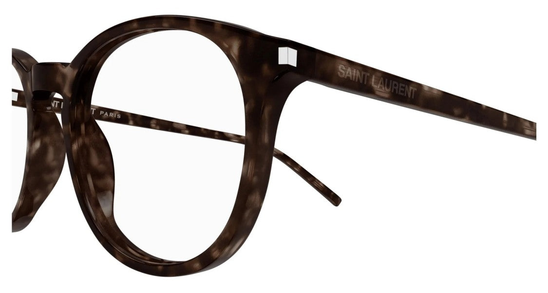 Saint Laurent Havana Tortoiseshell Pattern Translucent Eyeglasses
