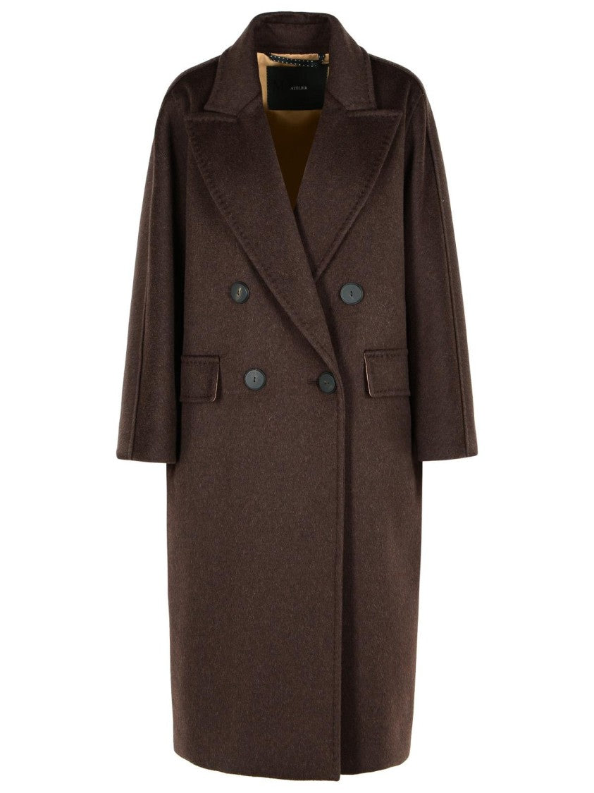 Max Mara Male Over Coat In Cachemire/Alpaca And Brown Wool