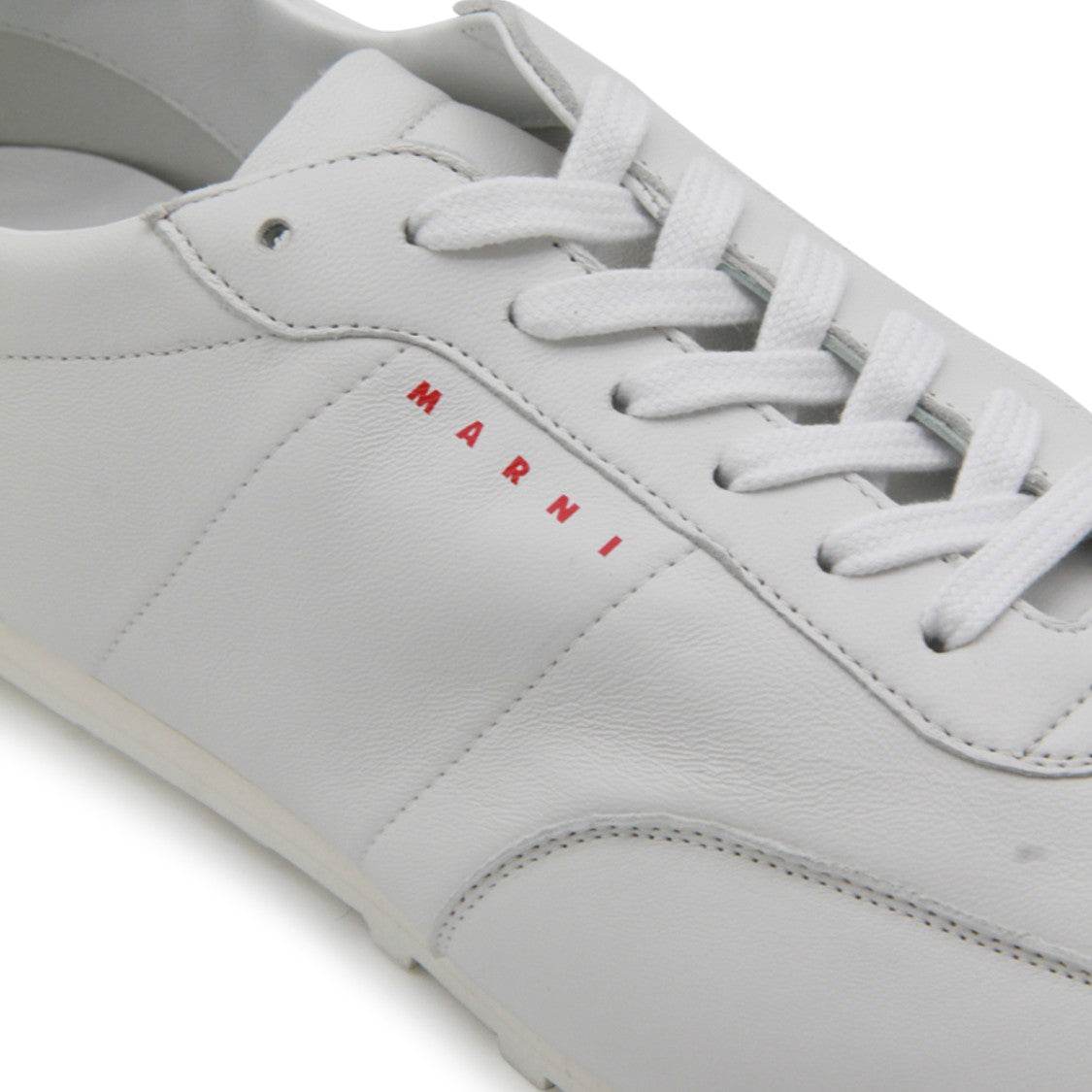 Marni White Leather Softy Soccer Sneakers