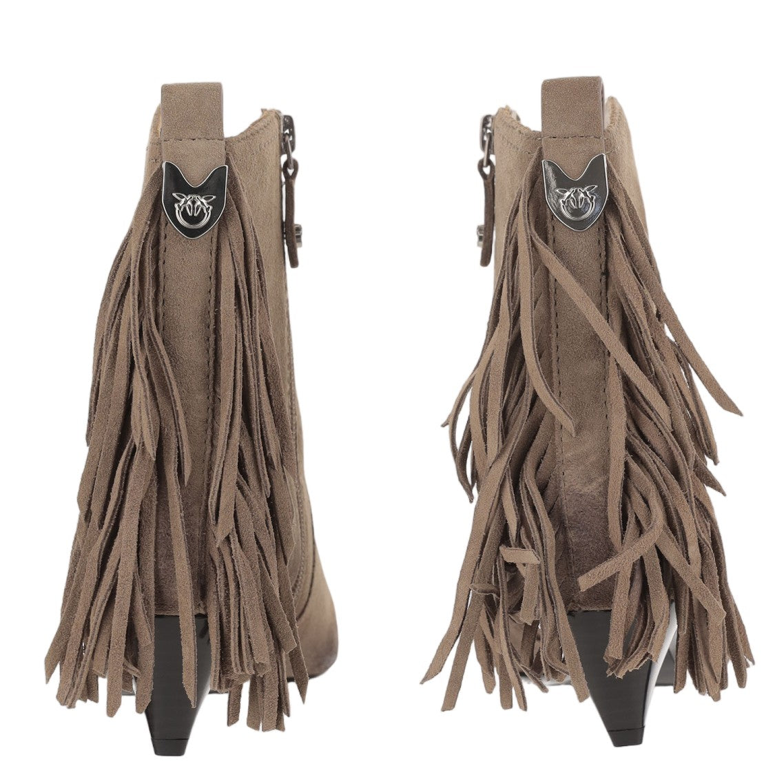 Pinko Beige Didi Fringed Suede Boots