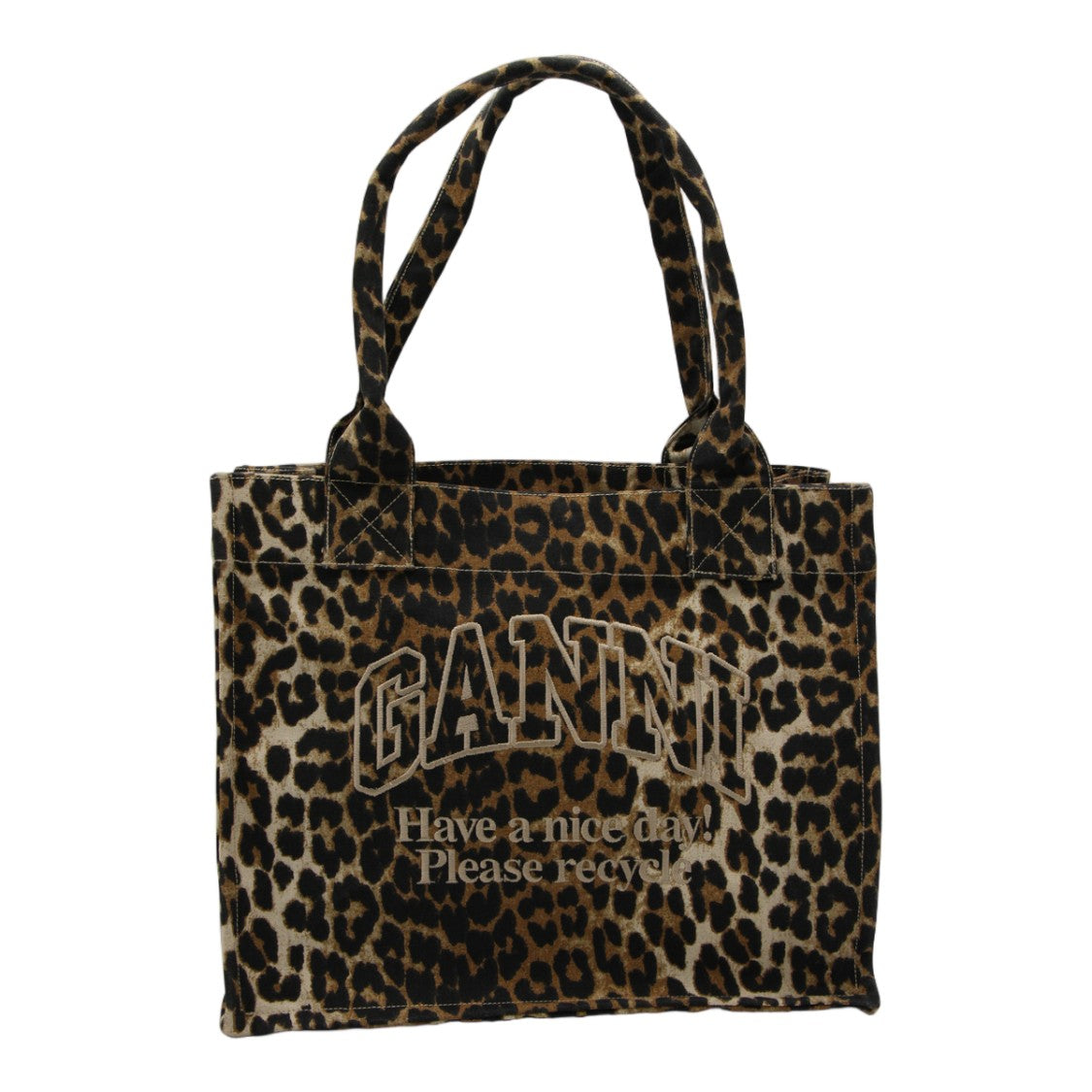 Ganni Structured Rectangular Leopard Print Ganni Handbag