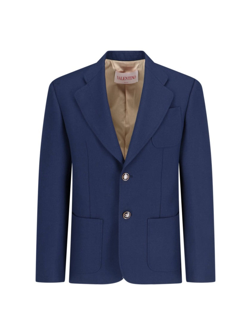 Valentino Single-Breasted Blazer – Navy