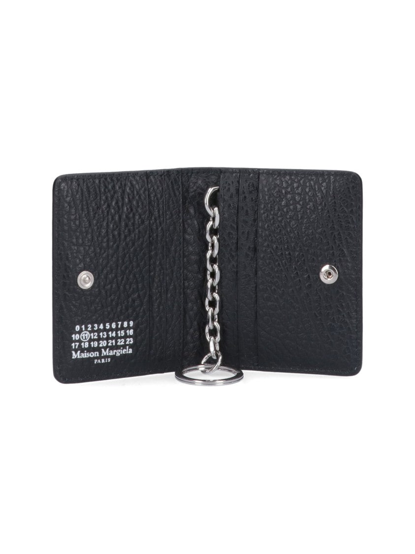 Maison Margiela Black Calfskin "Four Stitches" Key Ring