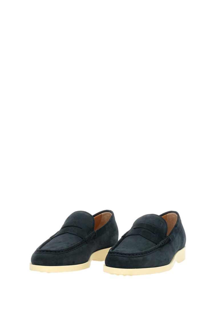 Tod's Debossed Monogram Calfskin Suede Loafers