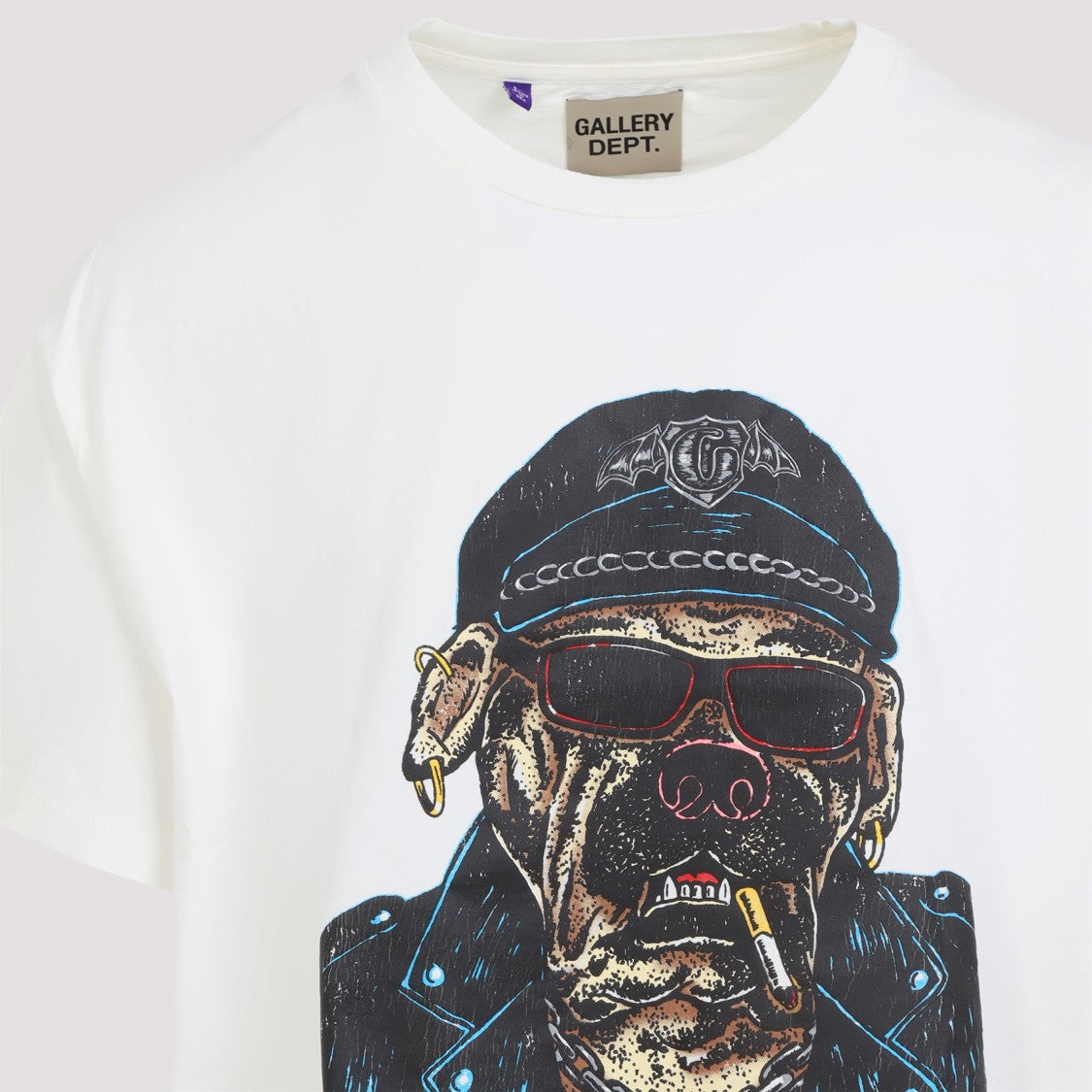 Gallery Dept. Archival White Cotton Oct Biker Dog T-Shirt
