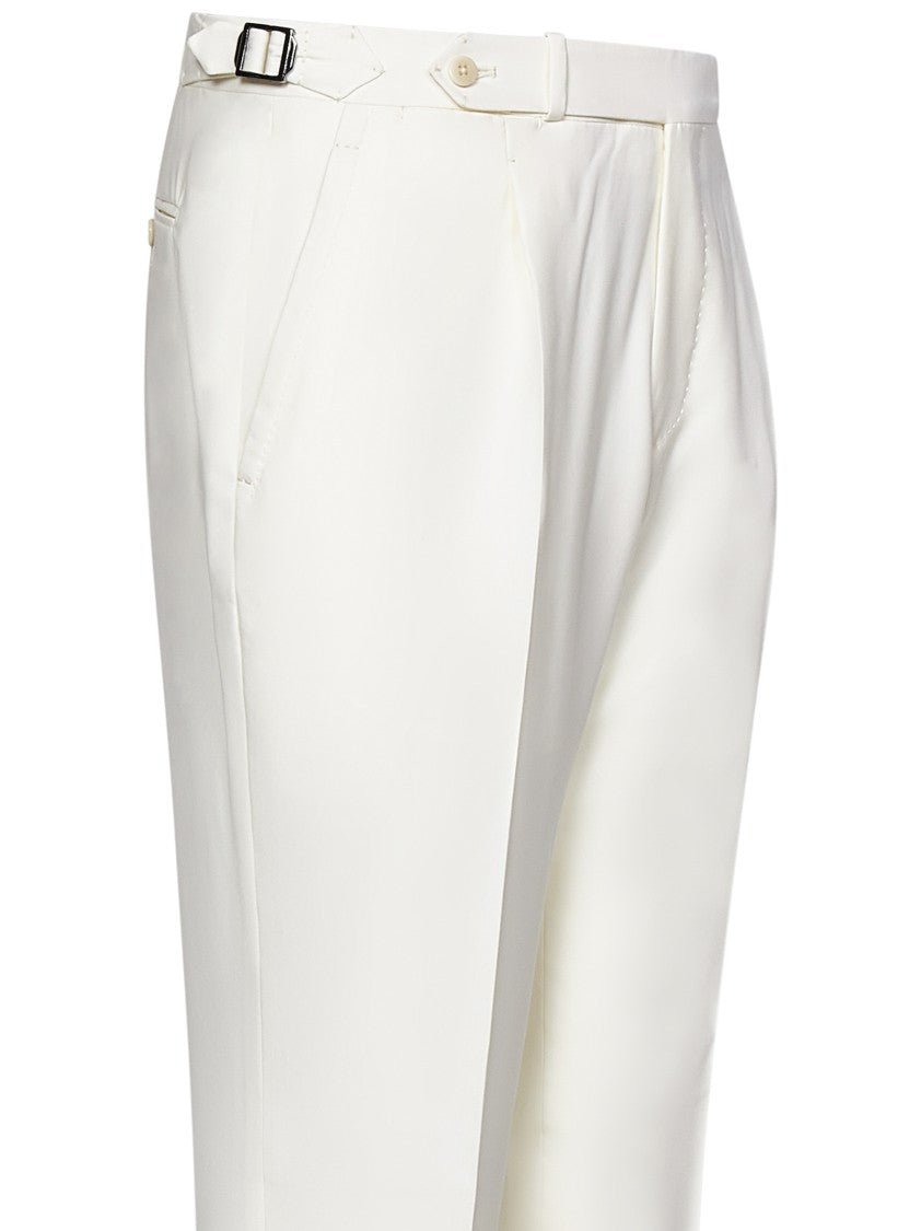 Franzese Collection Tailored White Trousers