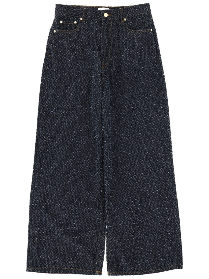 Ganni Baggy Tweed Organic Cotton Jeans