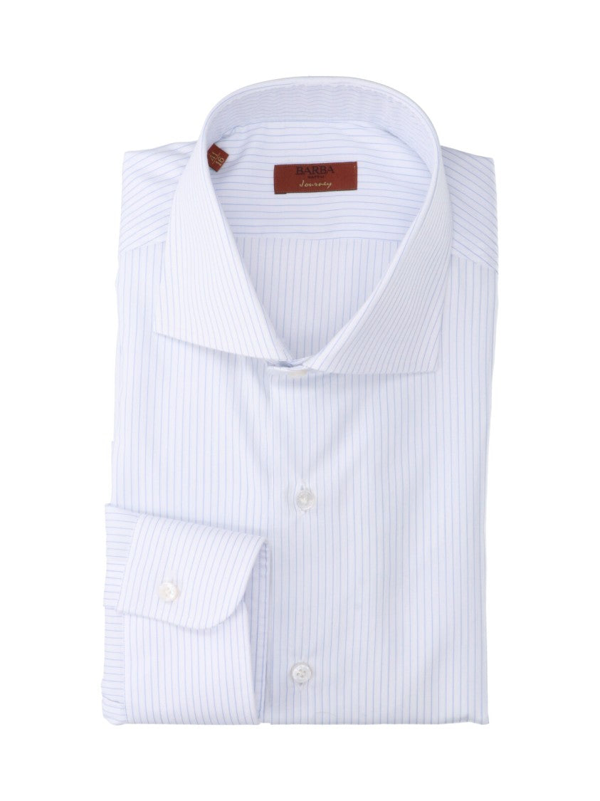 Barba Napoli Pinstripe Long-Sleeve Tailored Formal Shirt