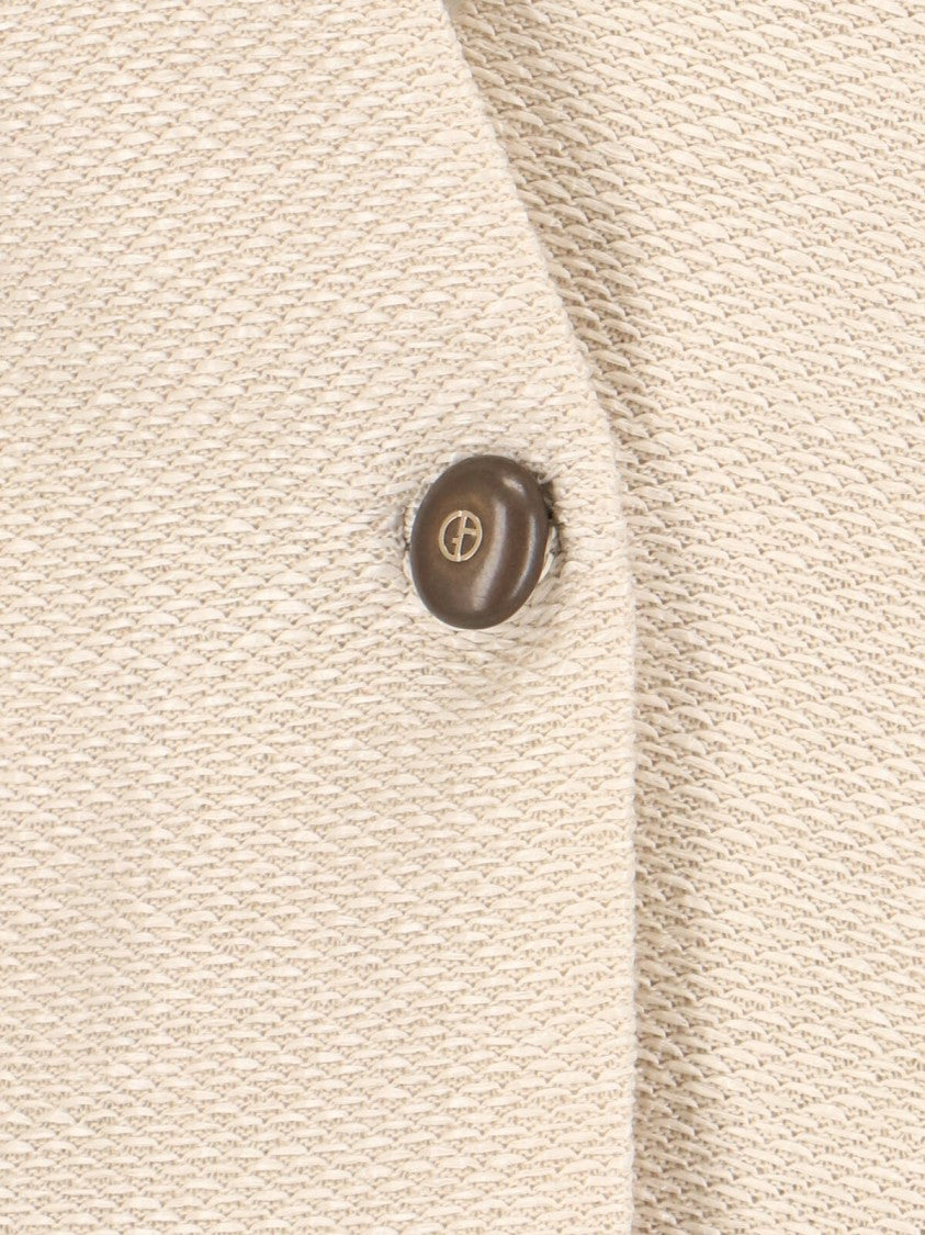 Giorgio Armani Single-Breasted Blazer – Cream