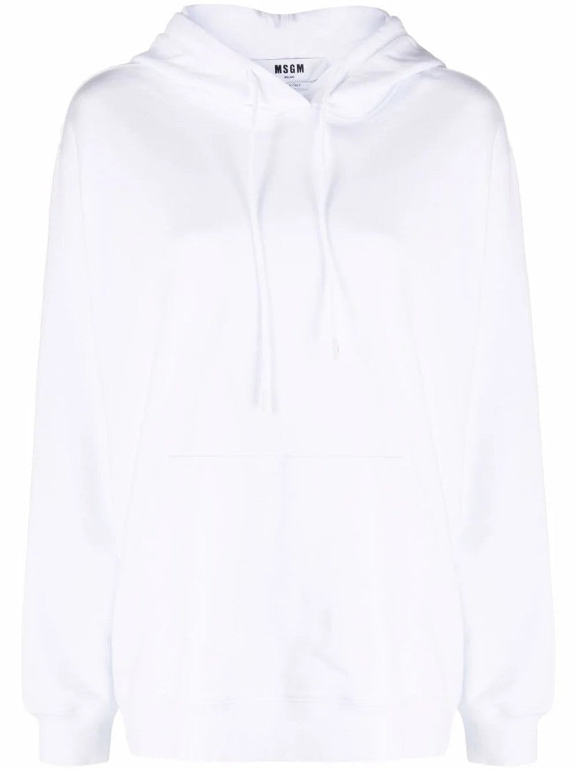 Msgm Logo-Print Cotton Hoodie