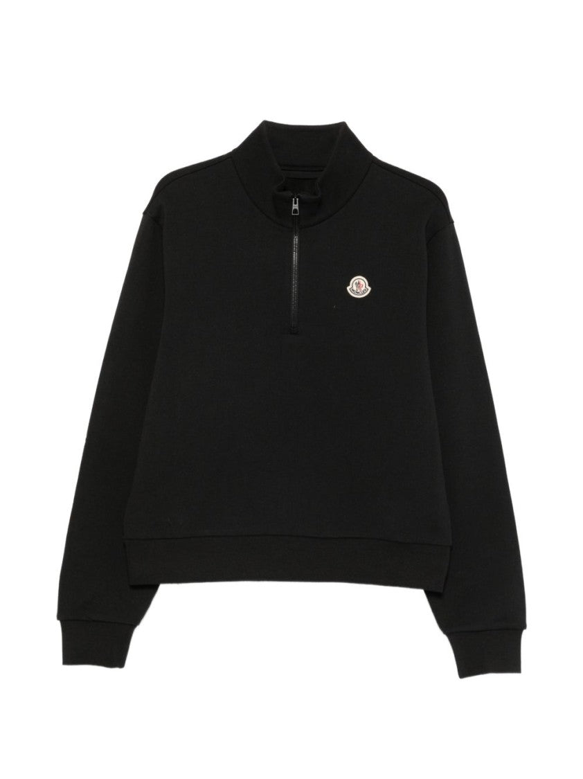 Moncler Cotton Fleece Stand Collar Zip-Up Sweatshirt