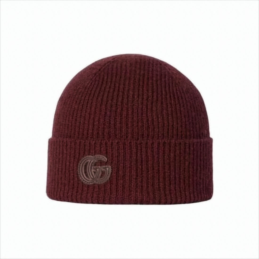 Gucci Ribbed Cashmere Beanie With Patch Logo Detail