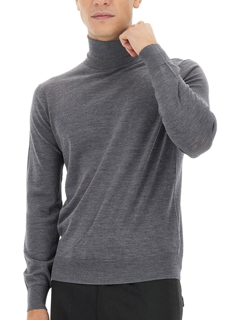 Ballantyne Classic Grey Wool Turtleneck Sweater