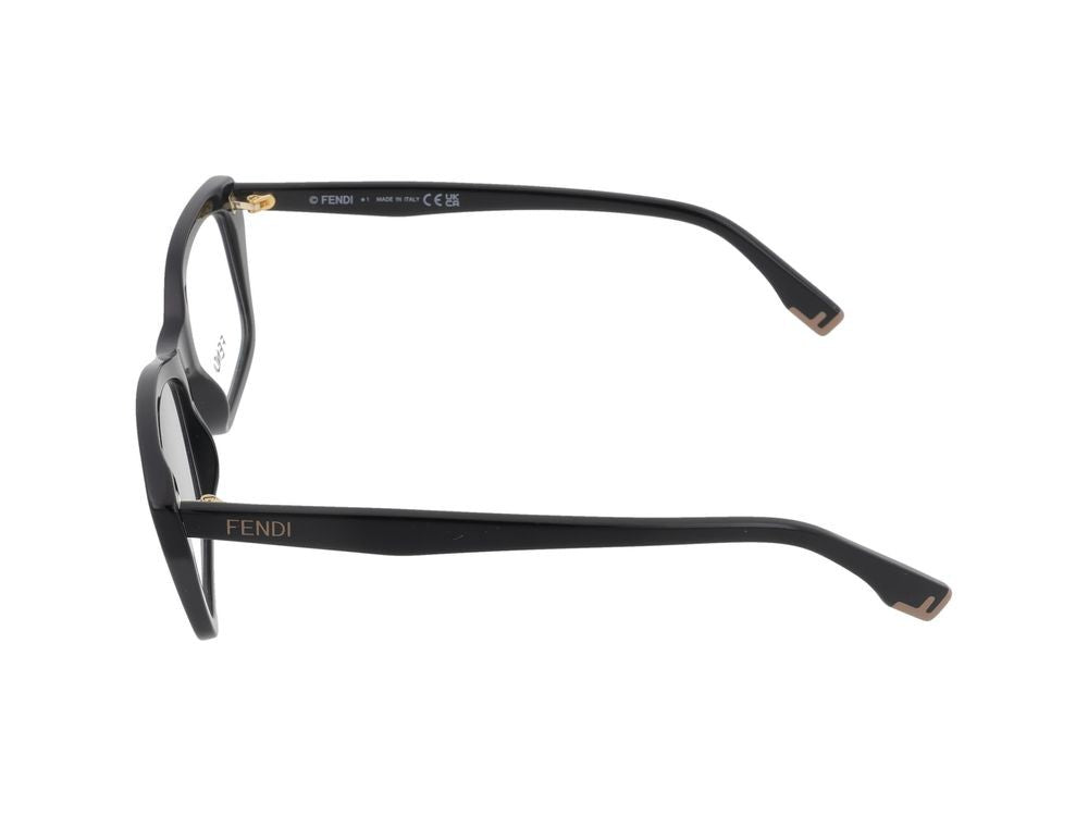 Maison Fendi Bold Metallic Accent Rectangular Frame Eyeglasses