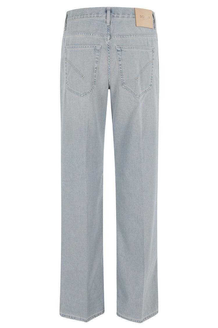 Dondup Blue Jacklyn Straight-Leg Cotton Jeans