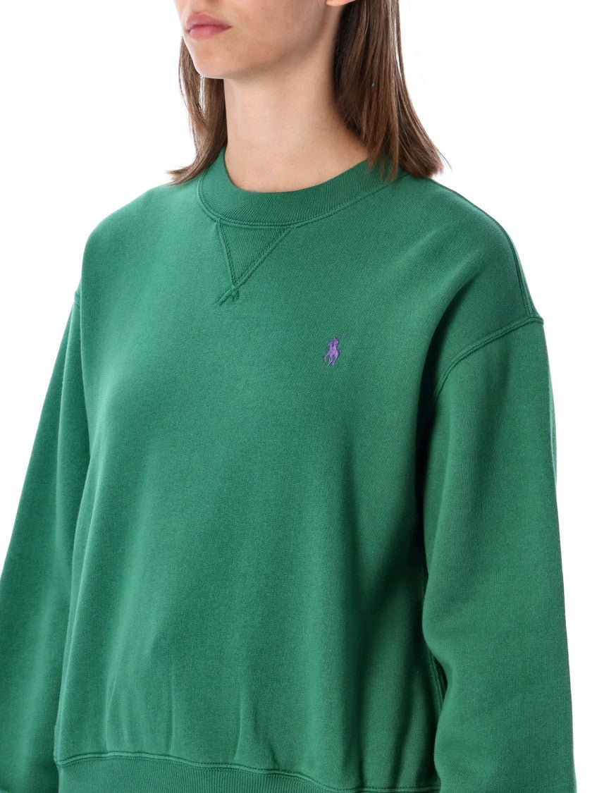 Polo Ralph Lauren Crewneck Sweatshirt With Iconic Pony Logo And Ribbed Details