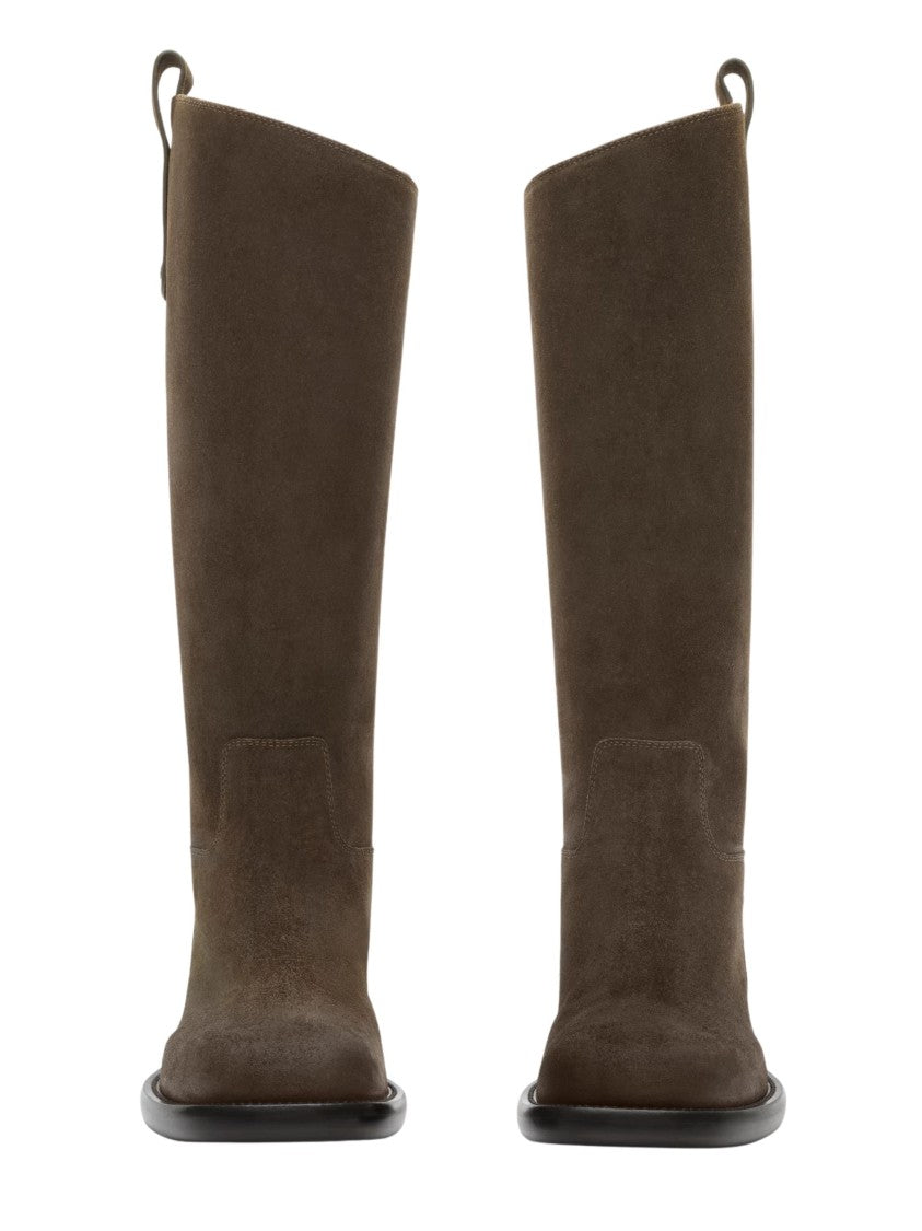 Burberry Loch Green Suede Cavalier Boots