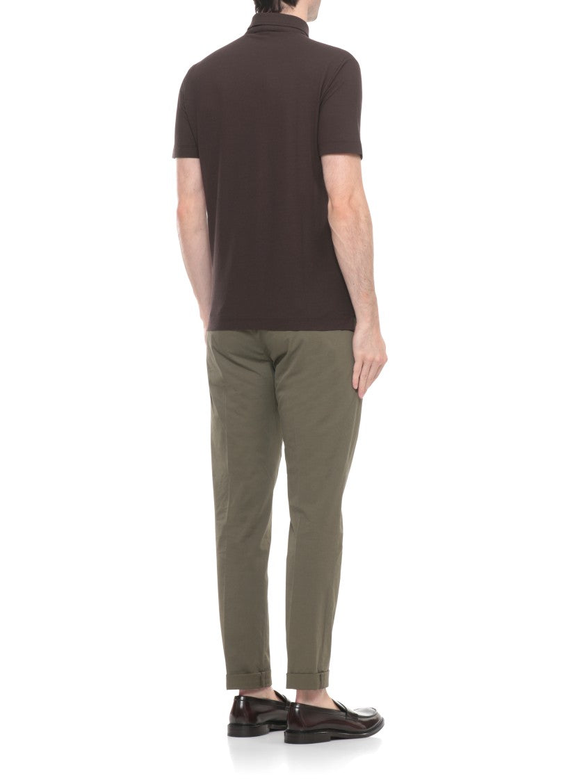 Zanone Brown Cotton Polo Shirt