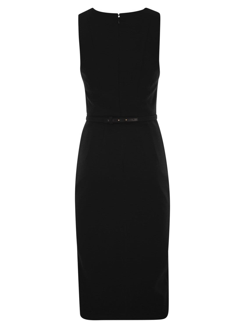 Elisabetta Franchi Crepe Bustier Dress With Contrasting Topstitching
