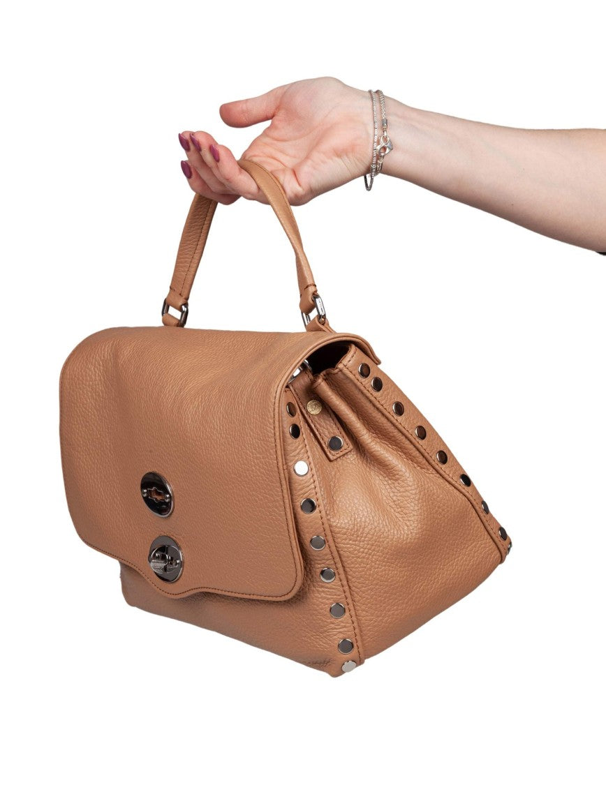 Zanellato Daily Day S Leather Postina Bag, Brown Cantucci Color