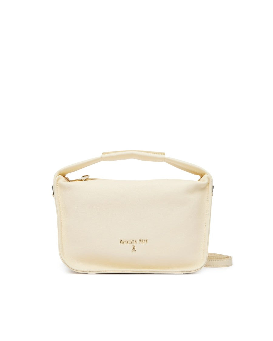 Patrizia Pepe White Soft Wooly Top Handle Bag