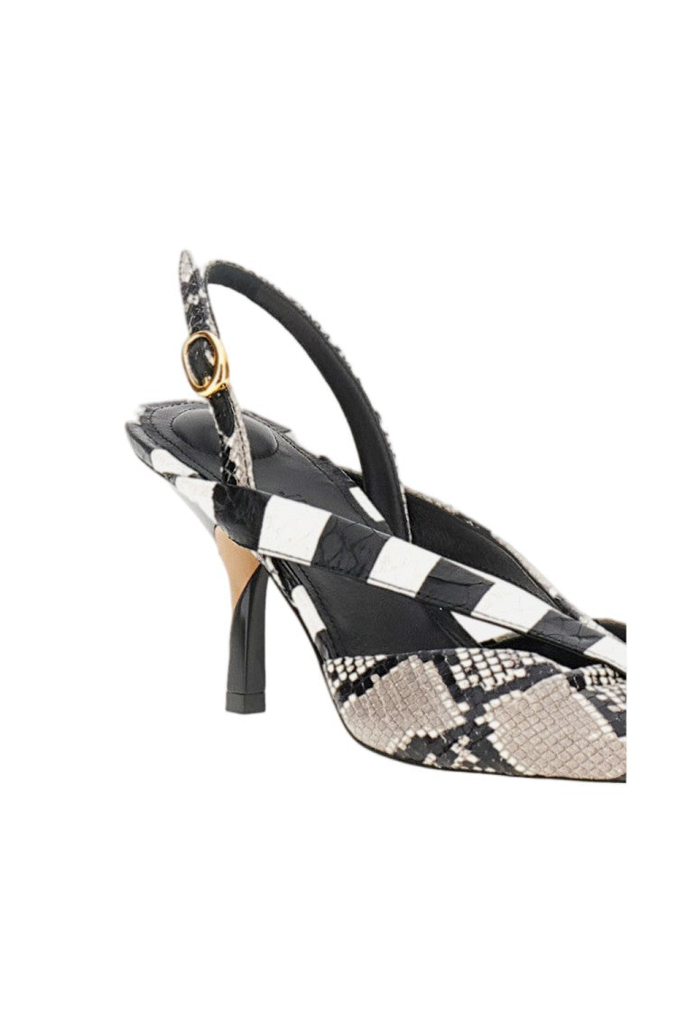 Jacquemus White Les Poisson Python Leather Slingback Pumps