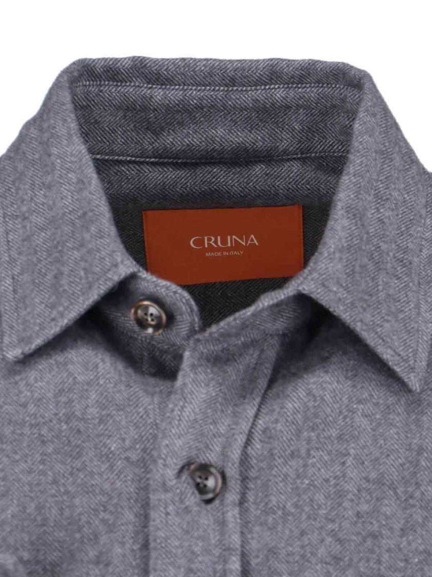 Cruna Classic Grey Shirt With Minimalist Design And Long Sleeves