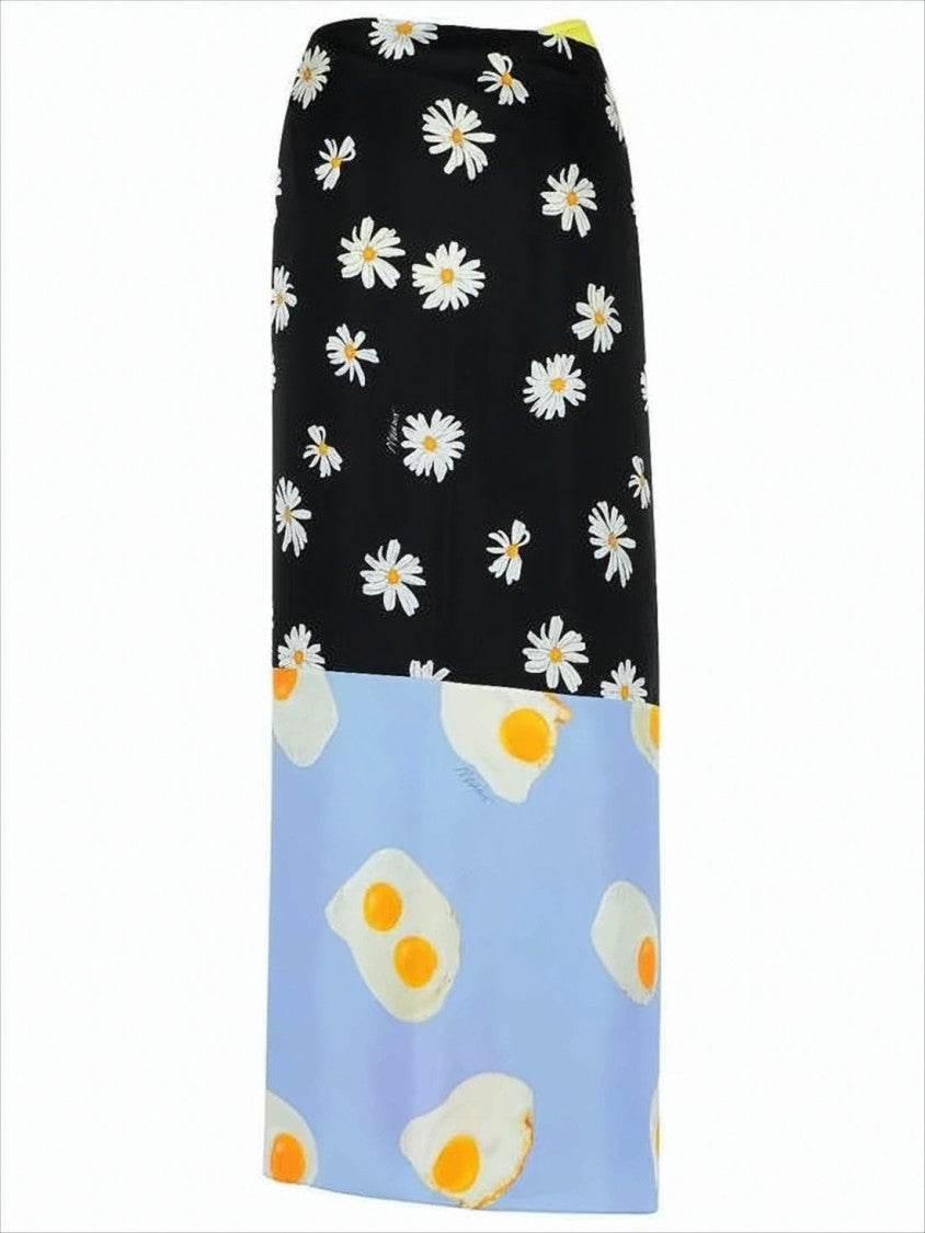 Moschino Wrap-Style Maxi Skirt With Daisies