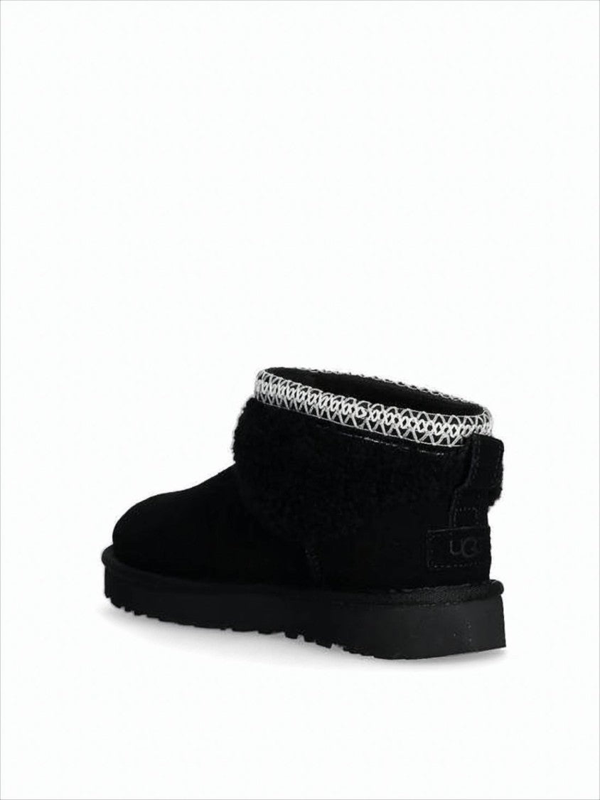 Ugg Ankle-High Suede Boots With Curly Wool Lining