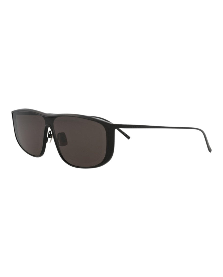 Saint Laurent Shield-Frame Black Metal Sunglasses